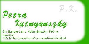 petra kutnyanszky business card